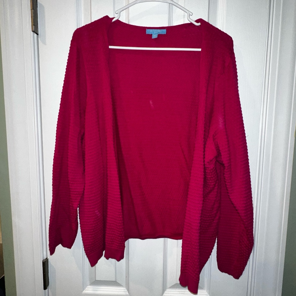 Draper James RSVP berry textured cardigan 2xl